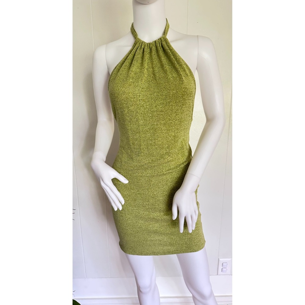Green Halter Tie Back‎ Mini Dress / Cover-Up. Size: Small